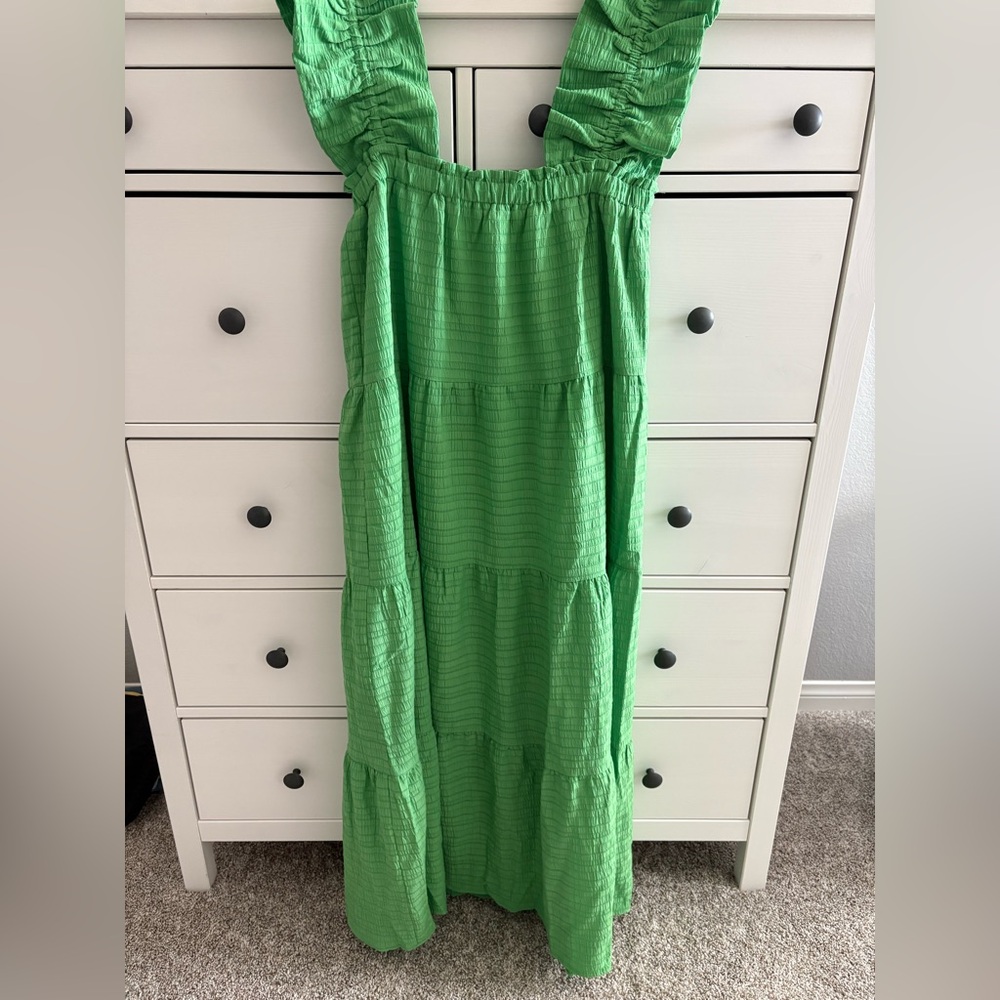 THML Vibrant Green Textured Dress